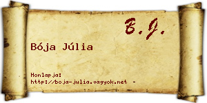 Bója Júlia névjegykártya